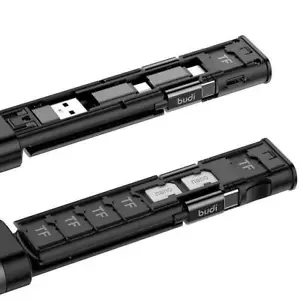 Multi-funct BUDI Universal Data Line Adaptor Card Storage Box Cable USB Hot K6G5 - Zdjęcie 1 z 11
