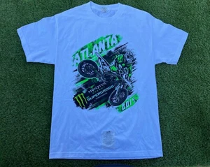 New Monster Energy AMA Supercross Atlanta 2014 Motocross Men's White T-shirt L - Picture 1 of 11