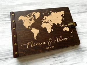 Libro degli ospiti matrimonio mappa del mondo viaggio guestbook mappa matrimonio avventura matrimonio regalo - Foto 1 di 8