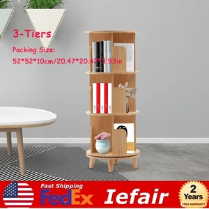 Libreria girevole a 3 livelli da terra organizer espositore scaffale portaoggetti - Foto 1 di 12