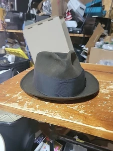 1950’s Resistol Fedora Beaver XXX Kitten Finish Self Conforming Hat Gray 7 1/8 - Picture 1 of 8