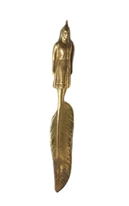 Vintage Pocahontas Jamestown 1607 Virginia Metalcrafters Bronze Letter Opener - Picture 1 of 5