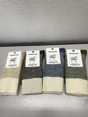 Homecore Hombres Suave Cálido Lana de Cordero Rayas Calcetines Paquete de 4 Talla 5-8 Multicolor Foto 1 de 4