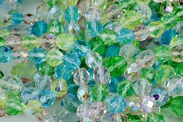 Mistura de contas de vidro Jablonex Fire polido 6mm - Mistura de flores de primavera (50 contas) - Imagem 1 de 1