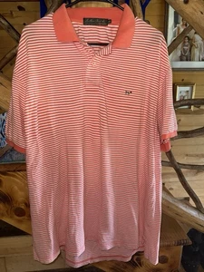 Southern Point Company The Greyton Polo Short Sleeve Shirt Peach Stripes Size XL - Picture 1 of 4