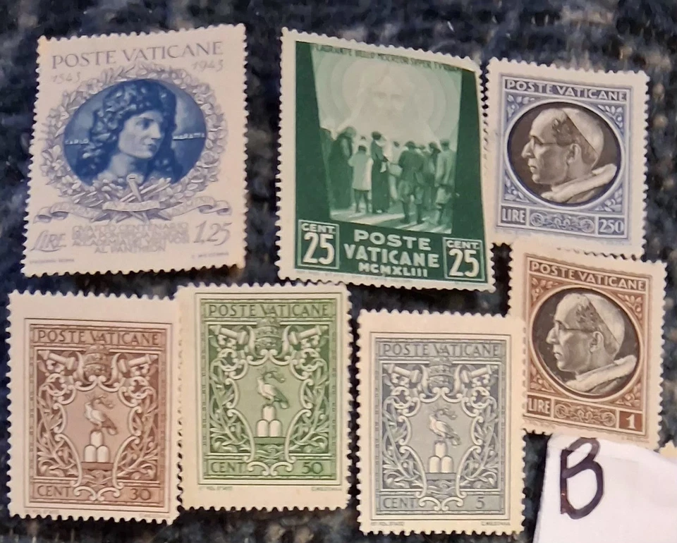 7 estampillas extranjeras de la WW del Vaticano. Sin usar como nuevo MNH OG. B Foto 1 de 1
