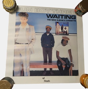 Póster promocional del álbum Fun Boy Three Waiting 25x25 vintage 1983 Chrysalis Records - Imagen 1 de 7