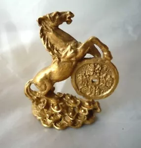 1 pieza estatua de caballo de latón anhelado Feng Shui poder de éxito afortunado - Imagen 1 de 4