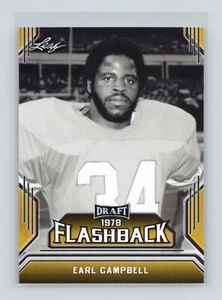 2019 Leaf Draft Flashback Gold #05 Earl Campbell - University of Texas Longhorns - Picture 1 of 2