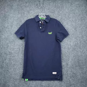 VINTAGE Superdry Shirt Mens M Medium Blue The Classic Polo Pique Collared Cotton - Picture 1 of 17