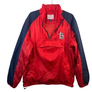 MLB St Louis Cardinals Pullover Windbreaker Half Zip Baseball Jacket Large VTG - Picture 1 of 9