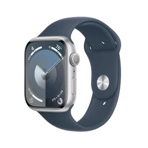 Apple Watch Series 9 45mm GPS Silver Case Storm Blue Band Open Box - Picture 1 of 1