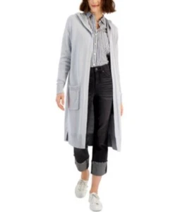 Style & Co Women's Hooded Open Cardigan, Ember Grey Heather SZ XL Defects - Picture 1 of 10