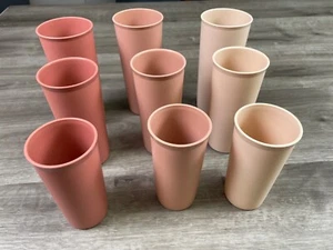 Set of 3 Tupperware Nesting Tumblers Pink Rose Cups 107-37 / 115-24 / 116-21 - Picture 1 of 19