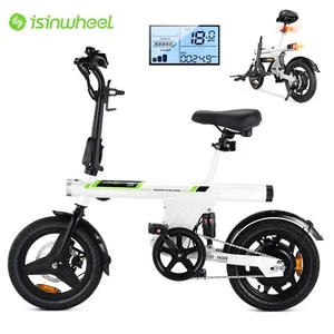 Electric Bike Adults 500W Motor 14'' E-Bike 20MPH Folding Ebike 25 Miles Range - Picture 1 of 12