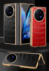 Crocodile Genuine Leather Full Protective Flip Case For vivo X Fold3 / Fold3 Pro - Picture 1 of 17