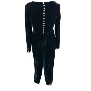 Banana Republic Womens Dress 6 Black Velvet Vintage 90s Victorian Button Back - Picture 1 of 11