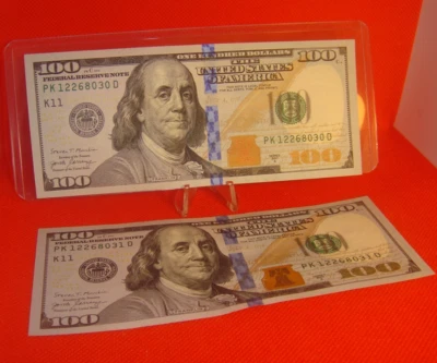 #2 Two Sequential Consecutive Order 2017 A SERIES UNC 100 ONE HUNDRED DOLLAR (2) - Image 1 of 4