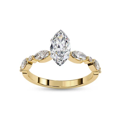 1.25 Ctw Lab Grown Diamond Solitaire Engagement Promise Ring 18K Gold - Image 1 of 4