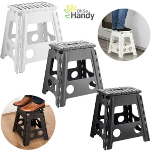 Large Step Stool Folding Plastic Anti Slip Grip Multi Purpose Easy Storage Tall - Picture 1 of 12