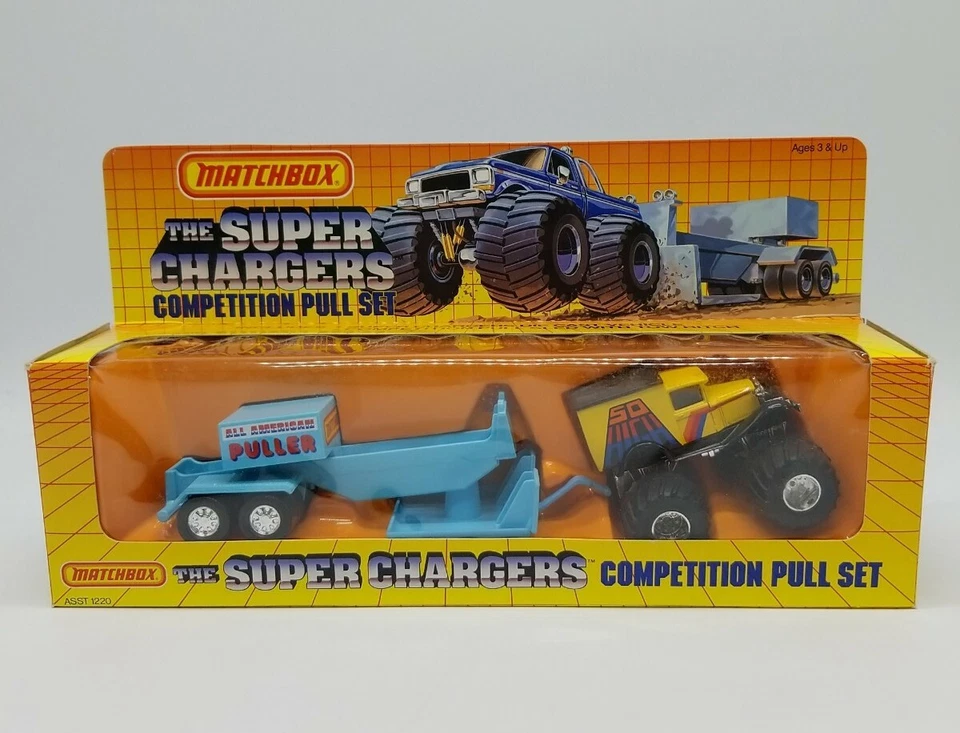 Vintage Matchbox Super Chargers Competition Pull Set 57 Chevrolet NOS