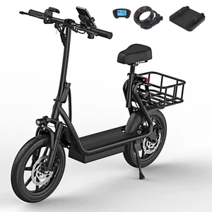 AOVOPRO 500W Adults Electric Scooter 28Mi Long Range 10.5ah Folding W/ Seat - Picture 1 of 8