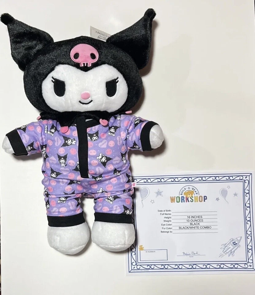 Build-A-Bear Workshop Kuromi WITH Sleeper Pajamas Sanrio Hello Kitty  - White