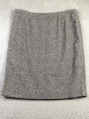 Falda Lápiz Escada 46 Negra Perla Seda Lana Cachemira Tweed Diseñador Elegante EXCELENTE Foto 1 de 4