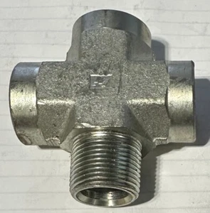 5655-04-04-04-04 Hydraulic, Fitting,MP - FP - FP -FP Cross - Picture 1 of 1