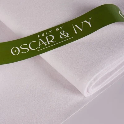 Handicraft Wool/Viscose Felt Fabric Material - White - Felt By Oscar & Ivy - Image 1 of 3