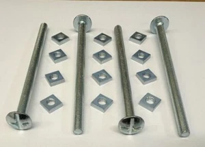 M6,M8,M10, LONG, Roofing Bolts, Mushroom Head, Dome, Cross Slot, C/W Square Nuts - Picture 1 of 3