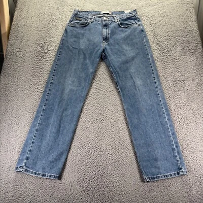 Pantalones de mezclilla holgados de algodón lavado claro azul 34x32 Wrangler para hombre ropa de trabajo Foto 1 de 4