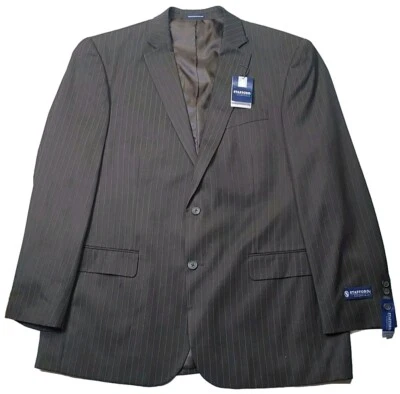 Men's Stafford Essentials classic fit Brown Stripe 553-0720 Sport Coat 46 Long - Image 1 of 4