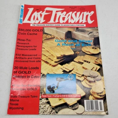 Lost Treasure Magazine March 1993 Metal Detector Gold Coin Cache Evil Silver Foto 1 de 4