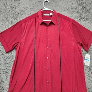 Cubavera Button-Up Shirt Guayabera Style Biking Red Short Sleeve XL New - Picture 1 of 7