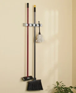 4-Slot Mop & Broom Wall Organizer - Picture 1 of 3