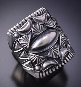 Size 11-1/2 Silver Navajo Handmade Ring by Derrick Gordon 4A04T - Picture 1 of 6