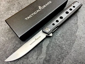 Carbon Fiber EDC Folding Knife! Ball Bearing Pivot! Razor Sharp D2 Steel Blade! - Picture 1 of 8