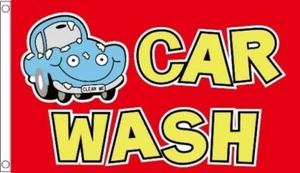CAR WASH FLAG 5' x 3' Van Hand Autos Valet Auto Garage Advertising Banner - Picture 1 of 1