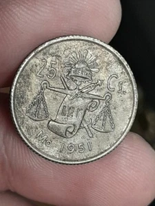 1951 Mexico 25 Centavos - Picture 1 of 4