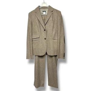 J Crew Suit Blazer Favorite Fit Pants Wool Cashmere Elbow Patch Career Sz 8 10 - Picture 1 of 18