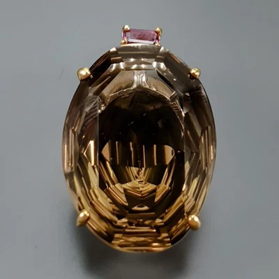 Popular jewelry 43 ct Natural Smoky Quartz Pendant 925 Sterling Silver  /NP52177 - Image 1 of 4