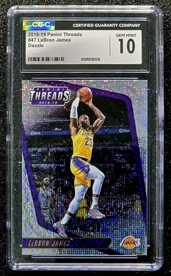 2018 PANINI THREADS DAZZLE #47 LEBRON JAMES CAVALIERS CGC 10 GEM MINT  - Image 1 of 2