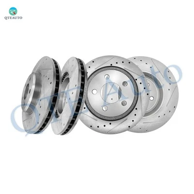 Set of 4 Front 320mm-Rear 320mm Drilled Brake Rotors For 2005-2020 Chrysler 300 - Image 1 of 4