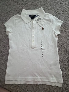 NWT Girls Ralph Lauren Polo White Shirt Top Size Small 7 - Picture 1 of 2