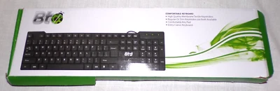 BT Wired Comfortable Keyboard  with Box, Unused, Untested. - Image 1 of 4