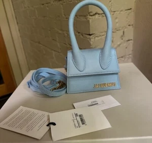 AUTHENTIC Jacquemus Le Chiquito Mini Bag In Blue Suede - Picture 1 of 6