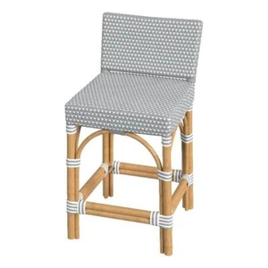 Butler Specialty Serienna Rattan Low Back 24.5" Counter Stool - Gray/White - Picture 1 of 8