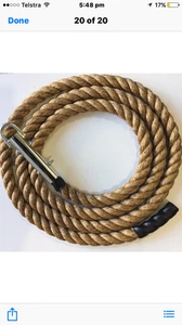 Climbing Rope Manila 1.5" x 6m with Metal Clamp Crossfit Gym Ninja Warrior - Picture 1 of 1