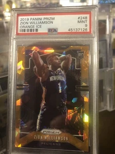 Panini Prizm Zion Williamson Orange Ice #248 2019-20 novato como nuevo PSA 9 - Imagen 1 de 2